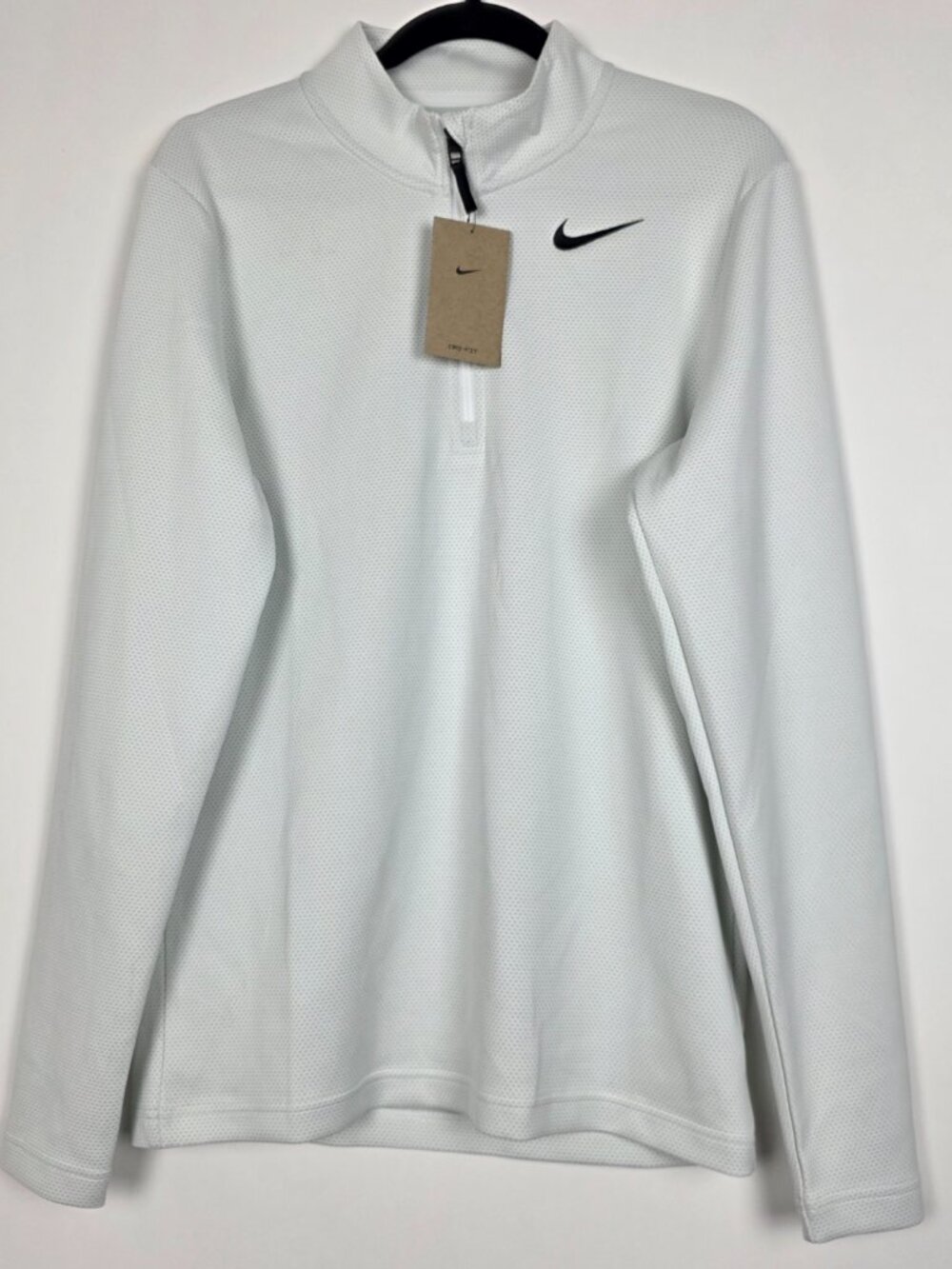 Nike Victory Dri Fit Golf 1/2 Zip NWT Mens Small Long Sleeve White Pullover Top